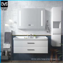 Modern Large Storage Plywood Cabinet White Bathroom Vanity Unit with Sink